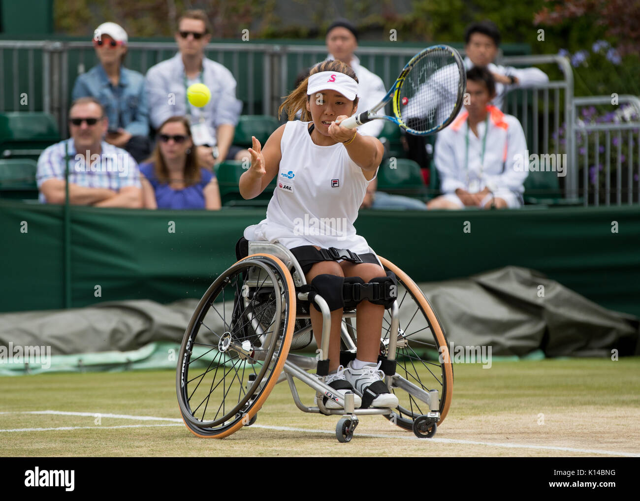 Rollstuhl tennis player Yui Kamiji Japans in der Ladies' Rollstuhl