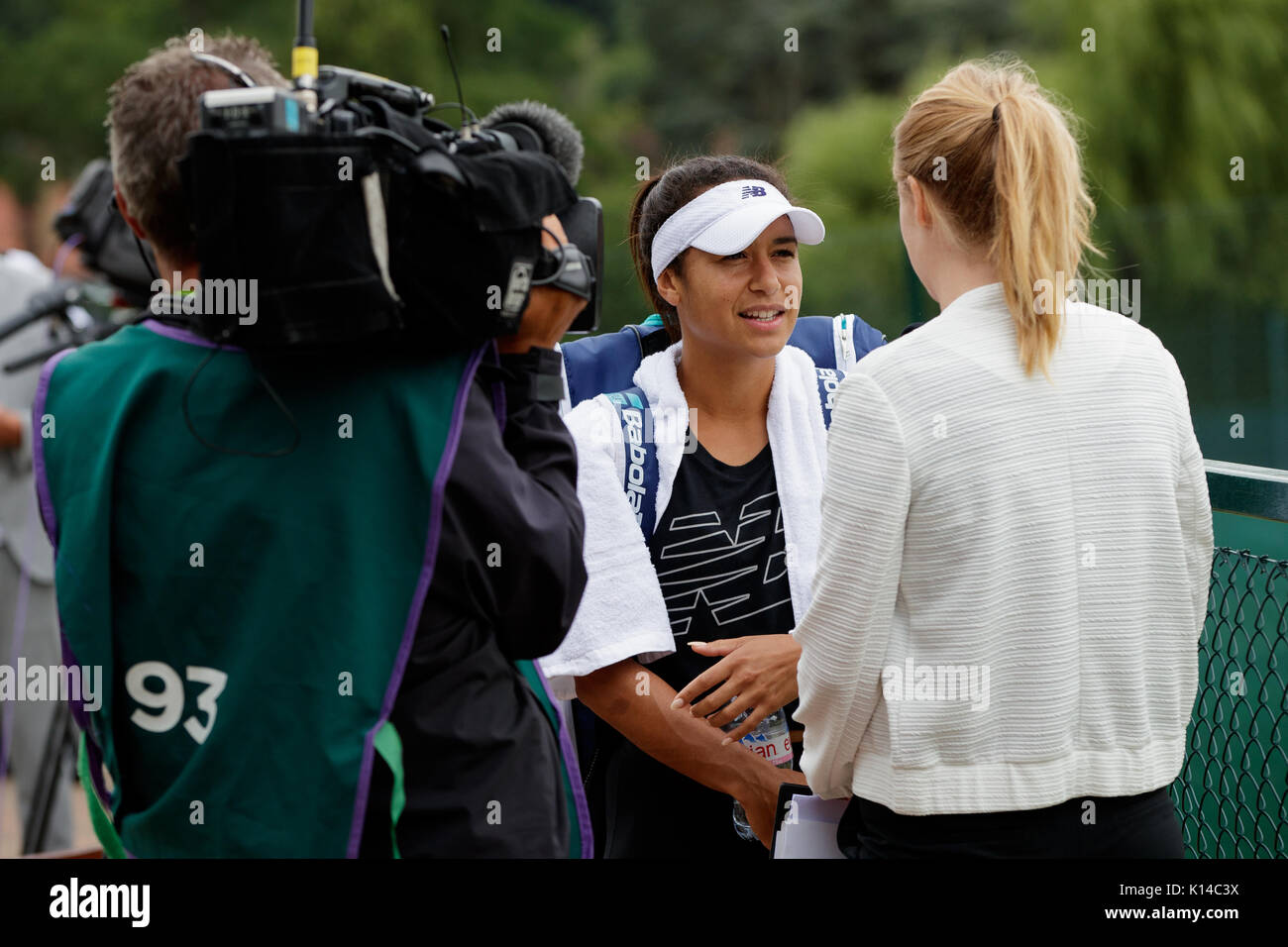 HEather Watson von GB ein Interview an der Wimbledon Championships 2017 Stockfoto