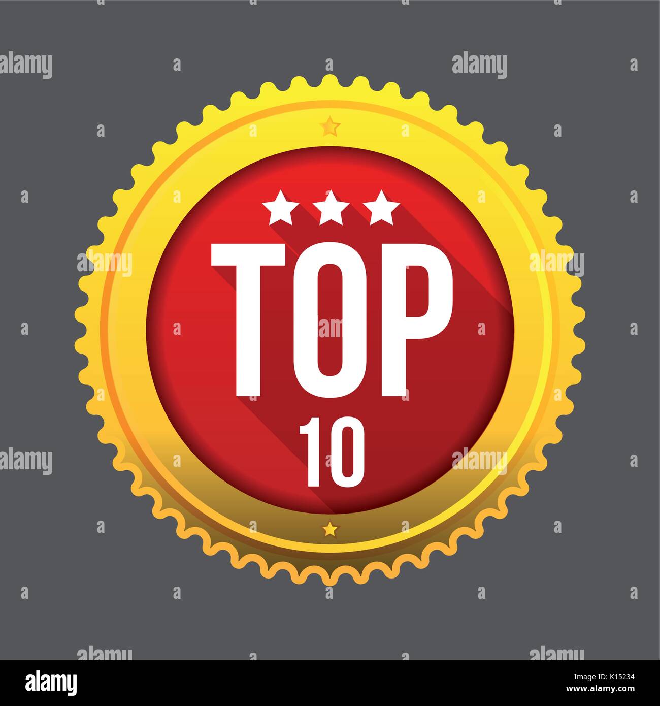 Top 10 Gold-Taste Stock Vektor