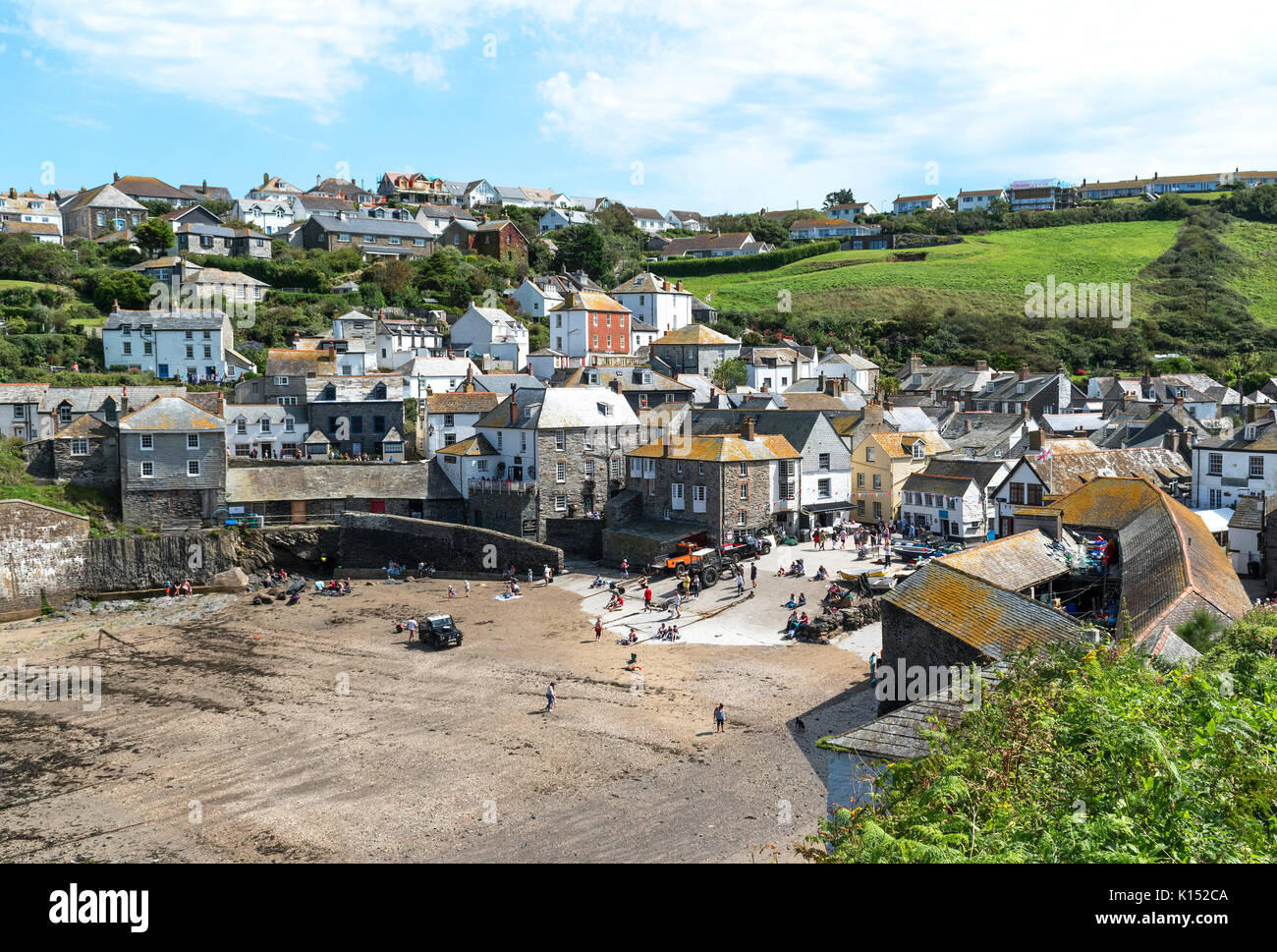 Der Hafen im Küstenort Port Isaac an der Nordküste von Cornwall, England, Großbritannien. Stockfoto