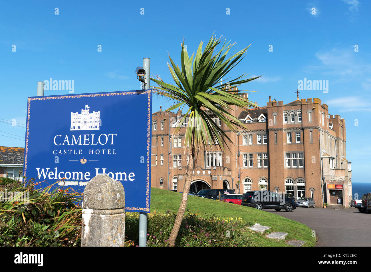 Im Camelot Castle Hotel in Tintagel, Cornwall, England, Großbritannien, Stockfoto