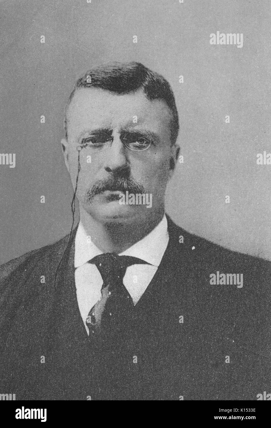 Theodore Roosevelt, Porträt, 1901. Von der New York Public Library. Stockfoto