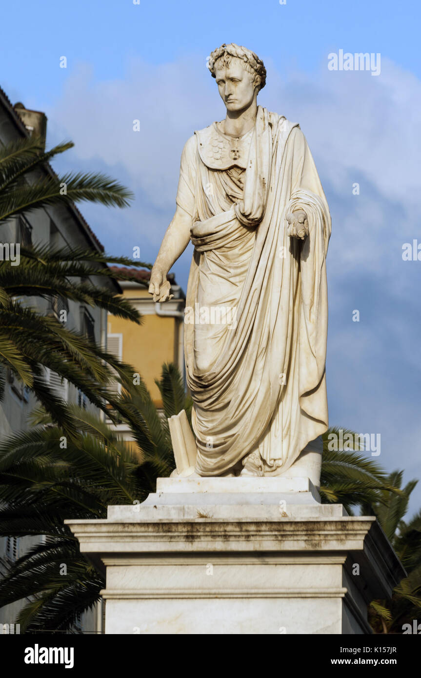 Frankreich, Korsika, Ajaccio, Altstadt, Platz-du-Platz Maréchal-Foch, Statue, Napoleon Stockfoto