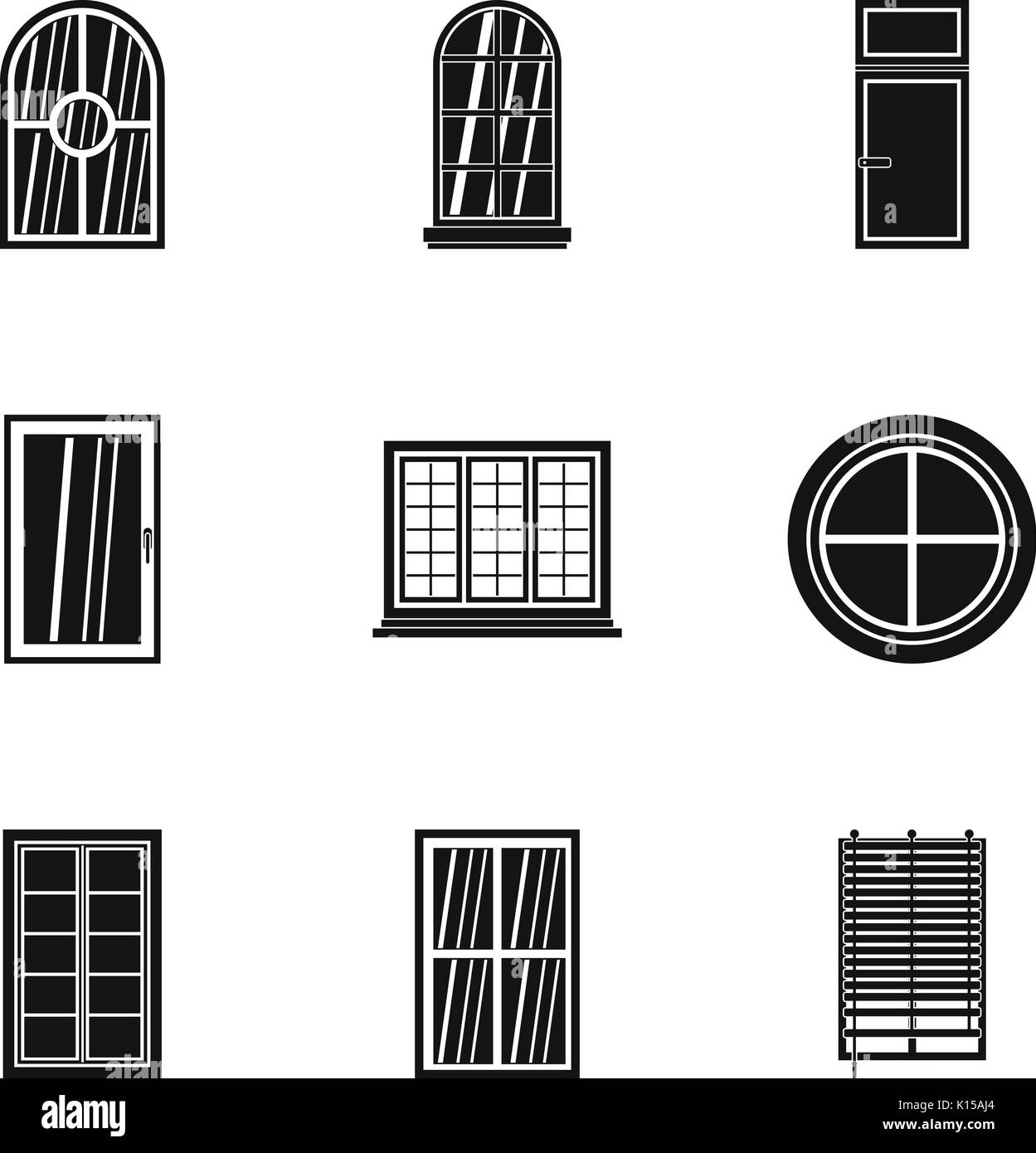 Moderne Fenster Icon Set, einfachen Stil Vektor Abbildung