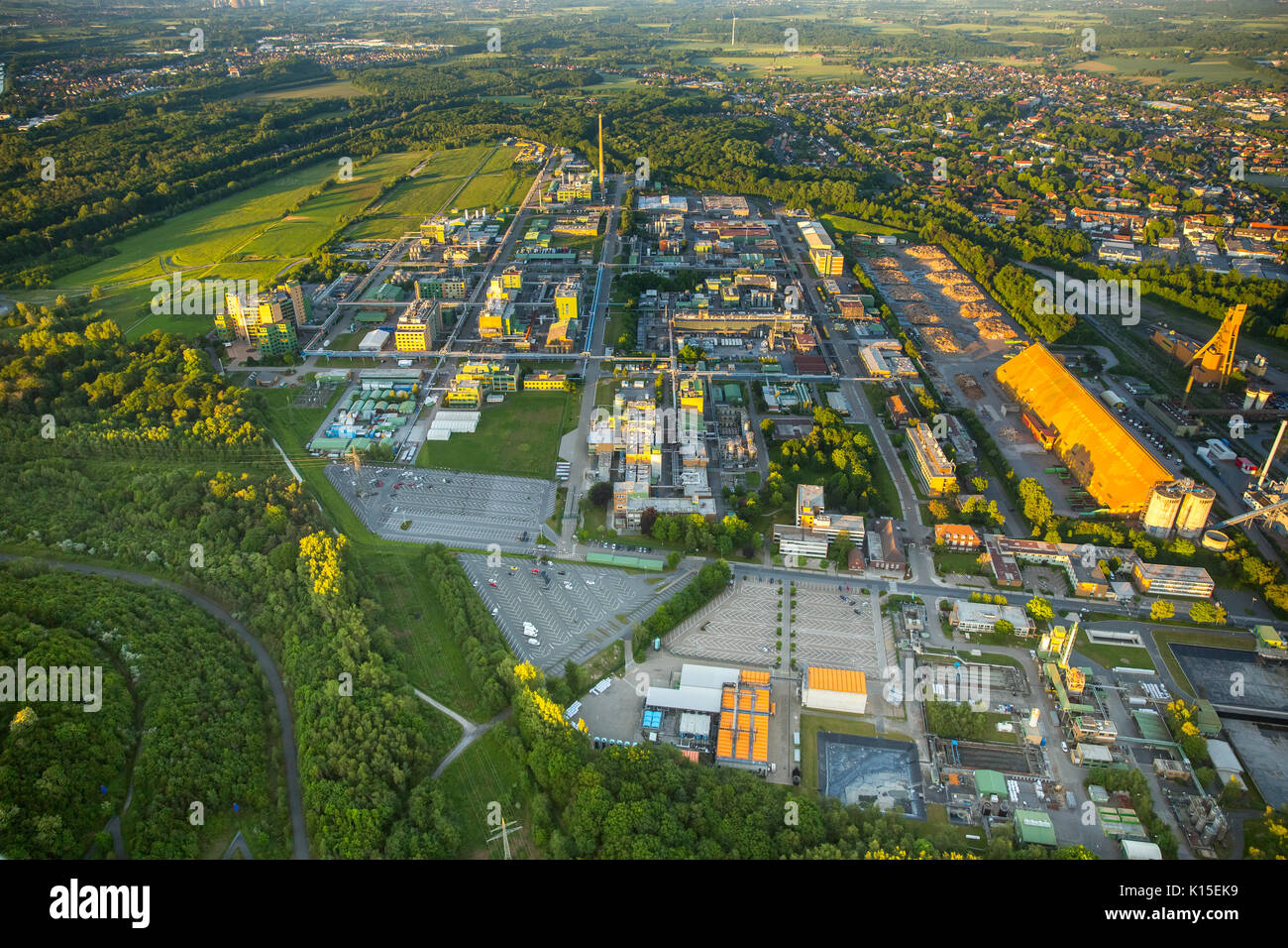 Industriegebiet Chemiewerk Der Bayer Ag Bergkamen Bergkamen Ruhrgebiet Nordrhein Westfalen Deutschland Stockfotografie Alamy
