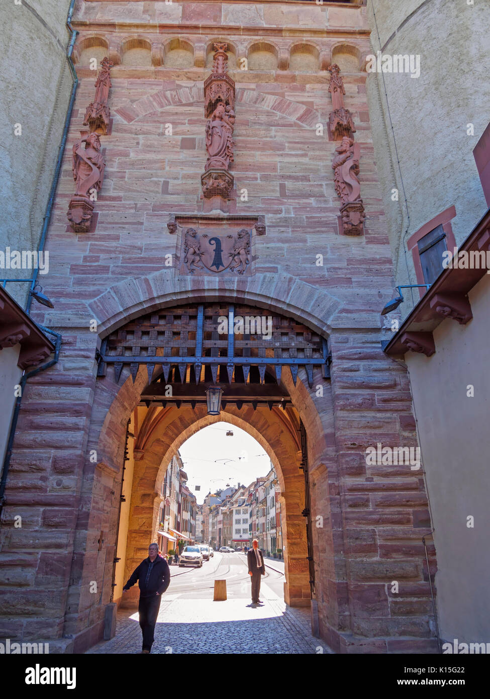 Innere Spalentor, einem der historischen Stadttore von Basel Stockfoto