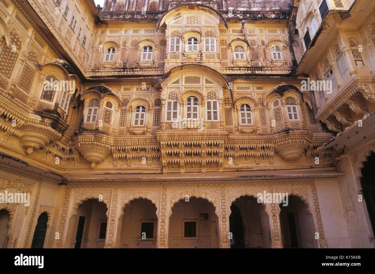 Palace Apartments in (Meherangarh Fort Mehrangarh, Jodhpur, Rajasthan, Indien Stockfoto