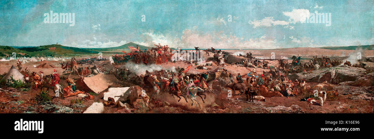 Die Schlacht von Tetouan. Spanisch Marokko Kampagne Standspiegeln Krieg (1859-1860) Maria Fortuny Stockfoto