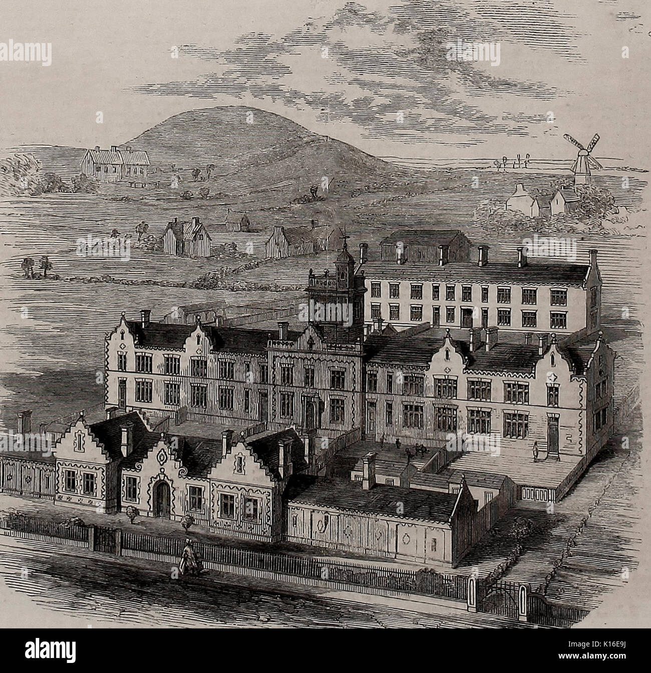 Birdseye View von Scarborough neue Workhouse, 1859 Stockfoto