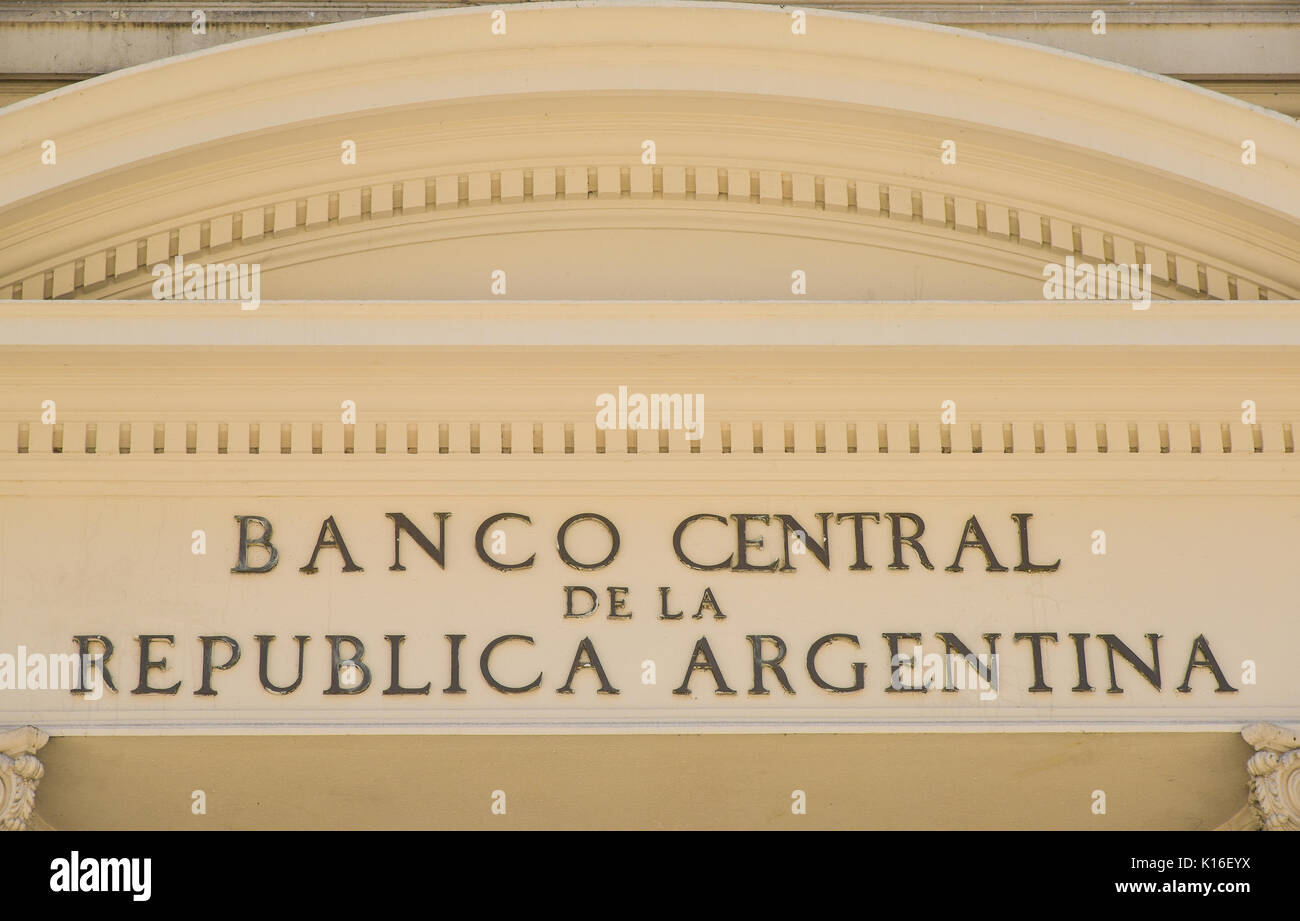 BUENOS AIRES, ARGENTINIEN - Dec 16, 2015: Sitz der Zentralbank von Argentinien Stockfoto