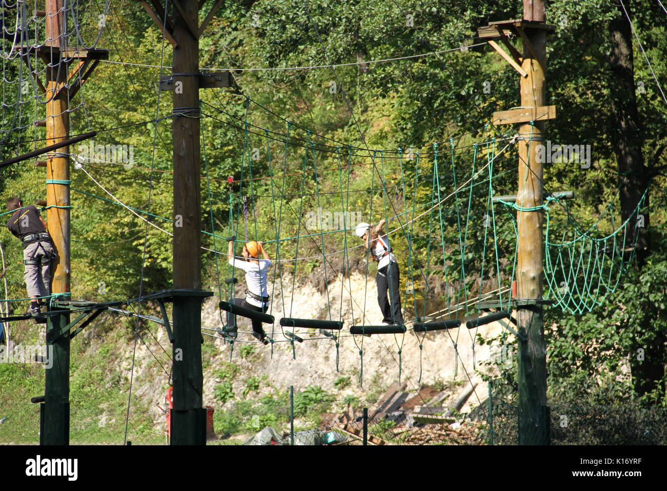 In den Kletterpark Stockfoto