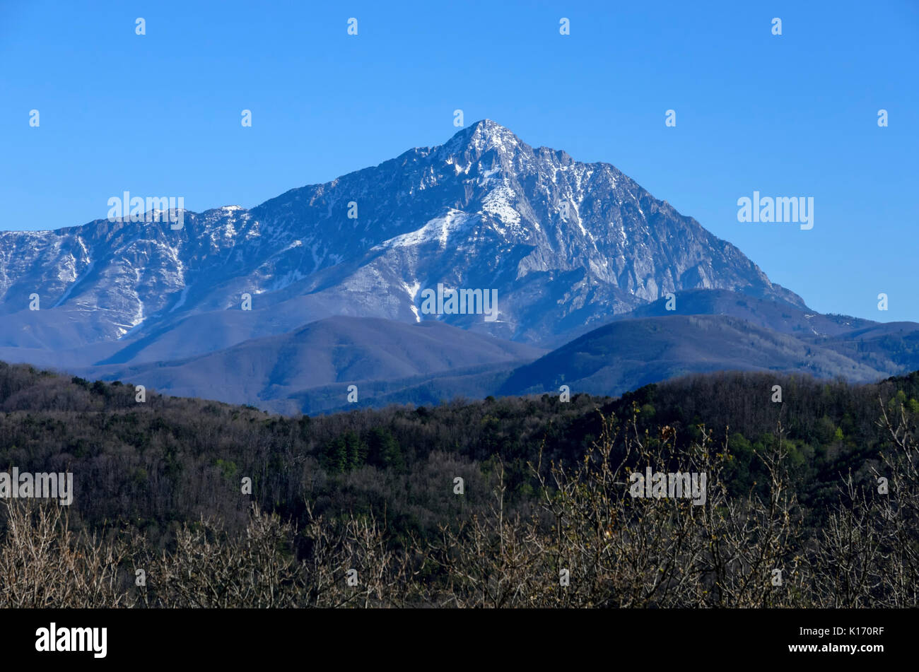 Berg Athos - Agio Oros, Griechenland. Stockfoto