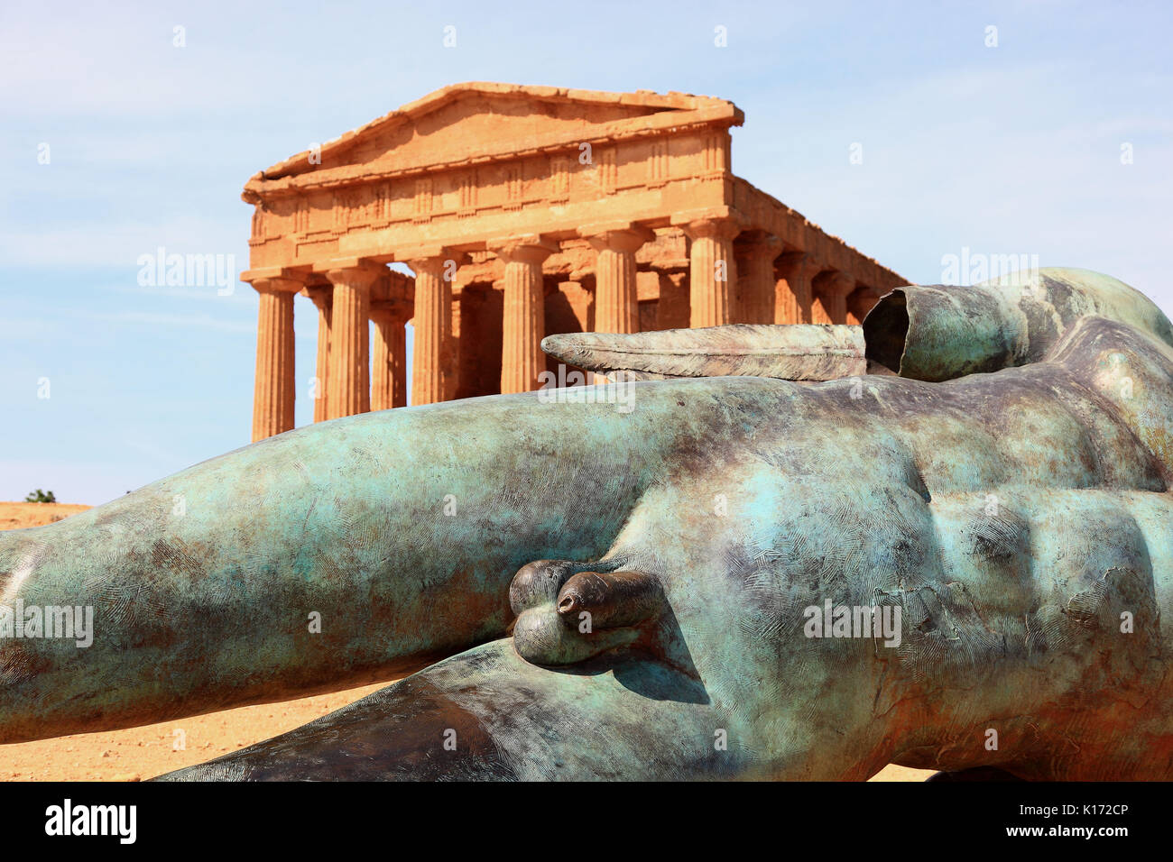 Sizilien, Parco Valle dei Templi di Agrigento, Unesco, Überreste der antiken Stadt Akragas in das Tal der Tempel von Agrigento, die Concordia T Stockfoto