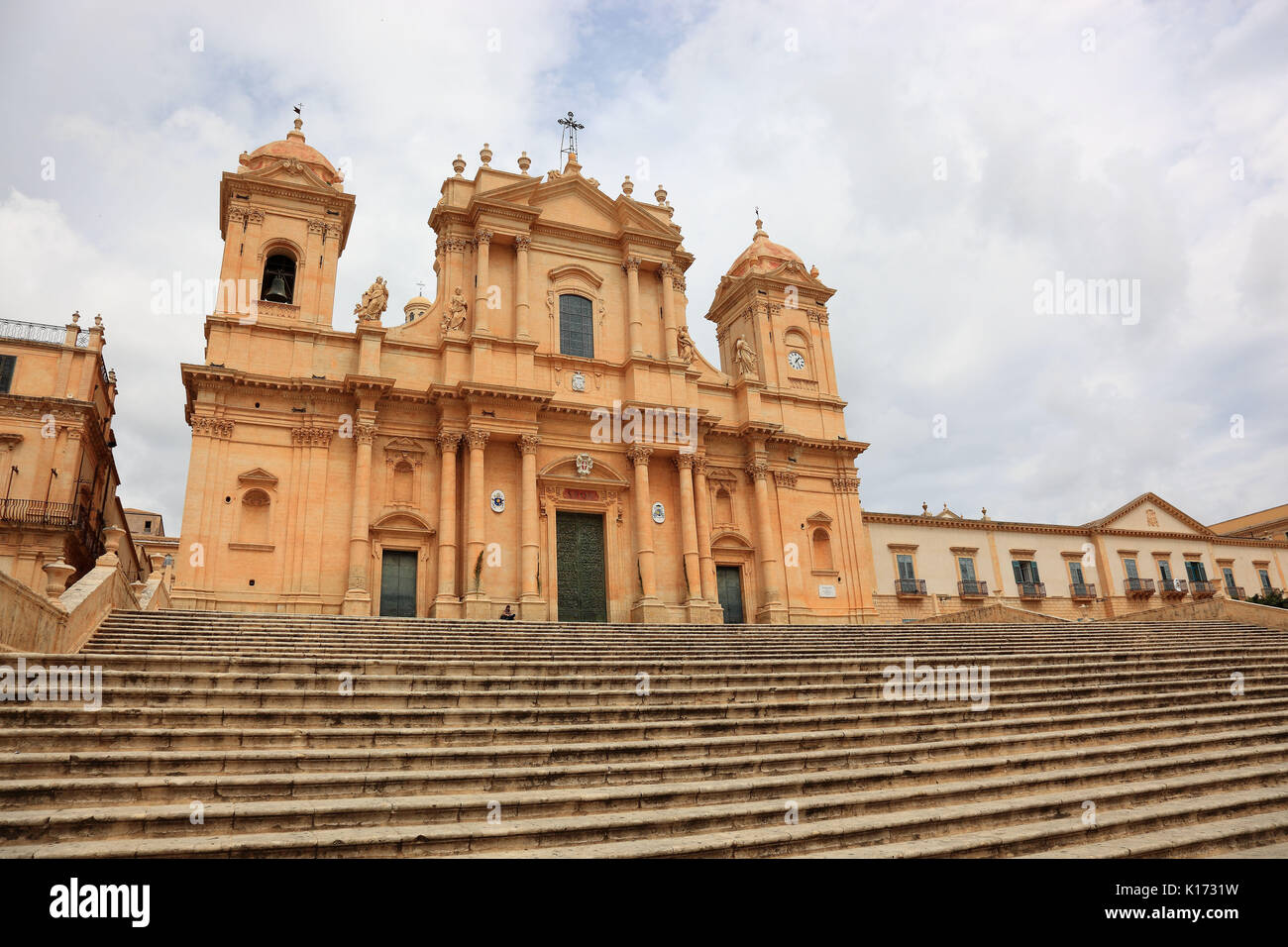 Sizilien, Altstadt des späten Barock Stadt Noto in Val di Noto, die Kathedrale von San Nicolo, Provinz Syrakus, UNESCO Weltkulturerbe Stockfoto