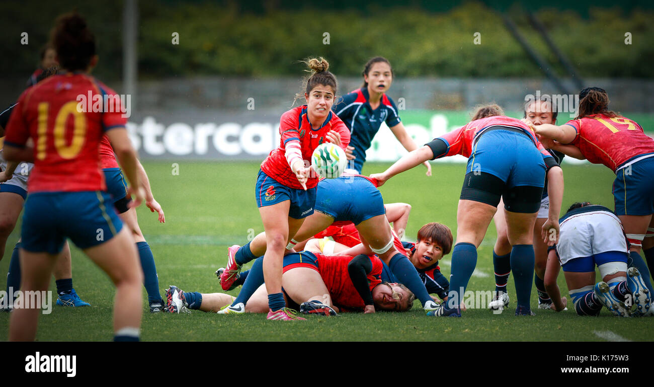 Womans Rugby World Cup 2017 - 9. platz Halbfinale - Dienstag, 22. August 2017 - Foto von Graham Service Spanien 31 - Hong Kong 7. Stockfoto