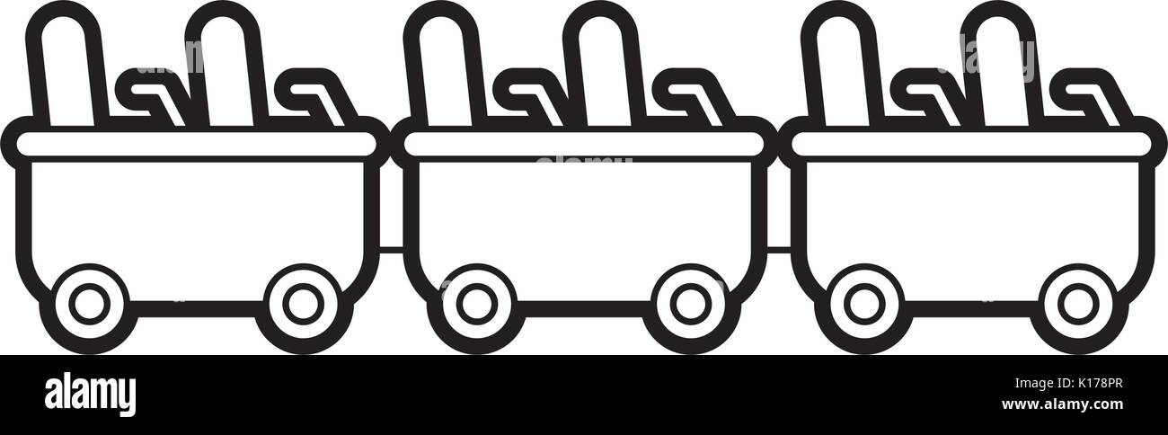 Achterbahn Wagen isoliert Symbol Stock Vektor