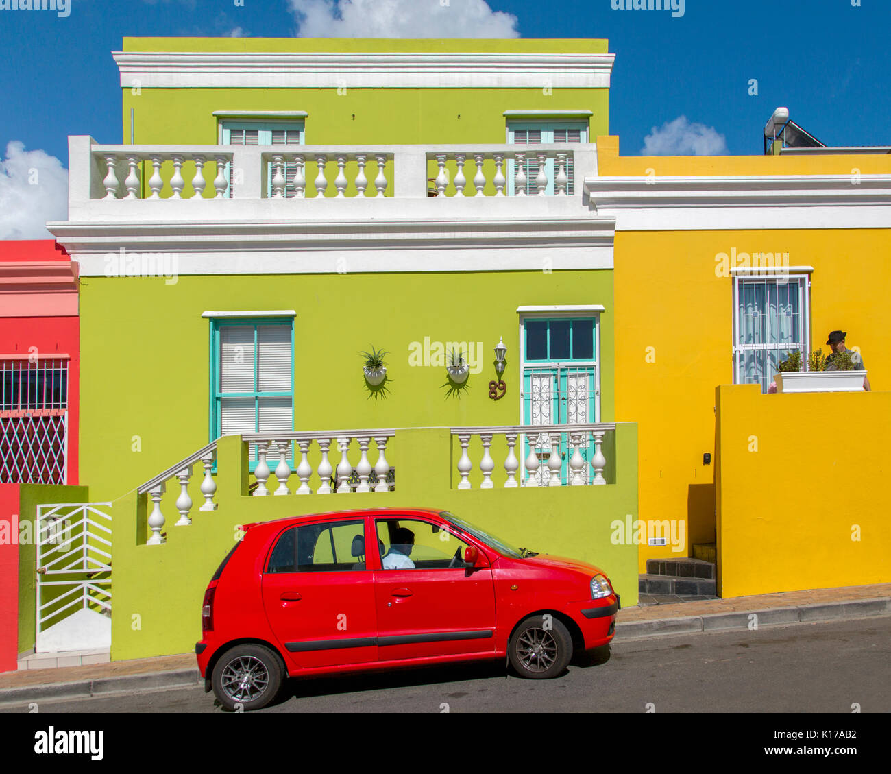 Bunte Häuser in der Malaiischen Viertel von Kapstadt, Südafrika Stockfoto