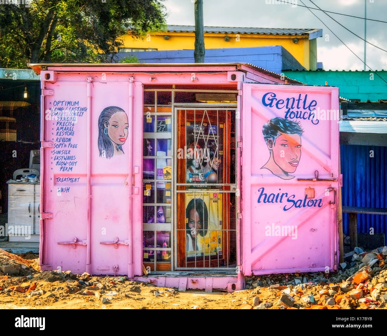 Friseur Geschäfte in Südafrika Stockfoto