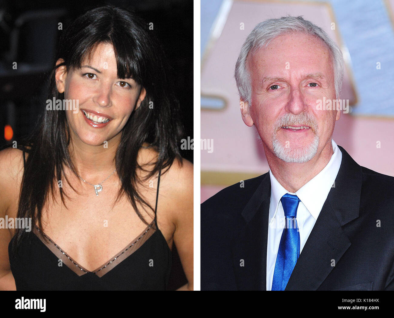 Filebotos von Wonder Woman Regisseur Patty Jenkins (links), der James Cameron und seine "Unfähigkeit, die Figur zu verstehen", zurückgeschlagen hat, nachdem er kommentierte, dass der Superheldenfilm ein "Rückschritt" sei. Stockfoto