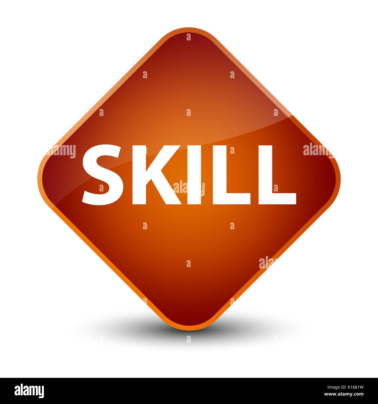 Skill isoliert auf elegante braune Raute abstrakte Abbildung Stockfoto