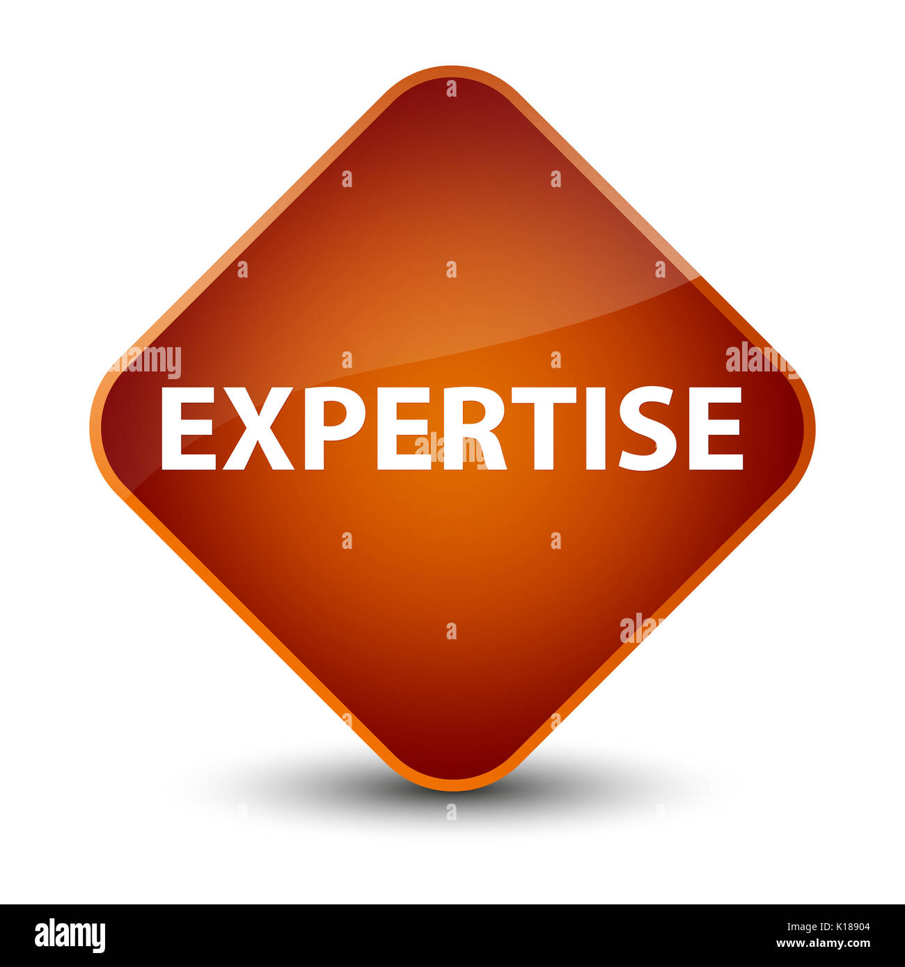 Fachwissen isoliert auf elegante braune Raute abstrakte Abbildung Stockfoto