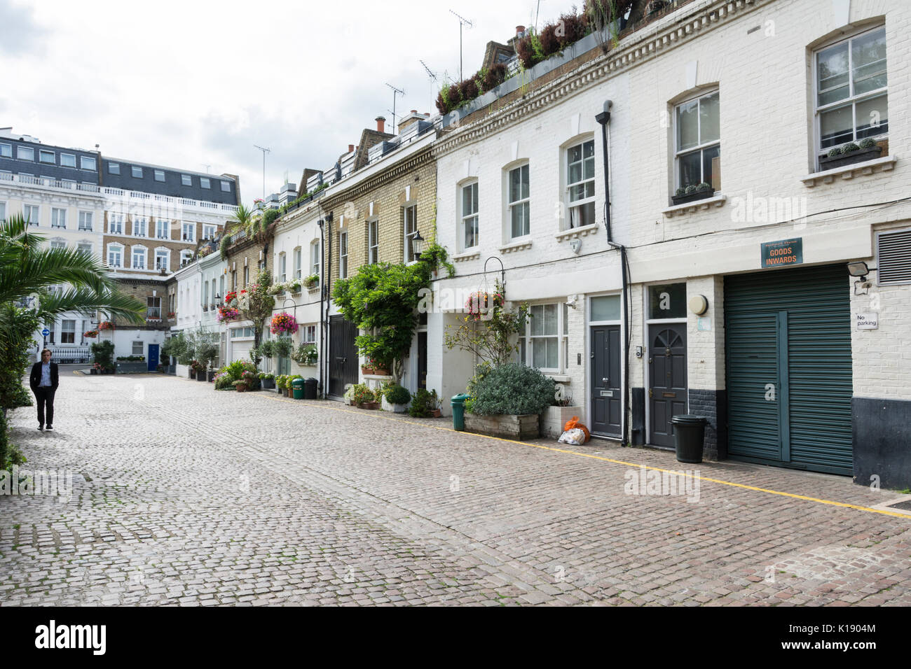 Gemütlich wohnen in Spear Mews im Londoner Earl's Court, Großbritannien. Stockfoto