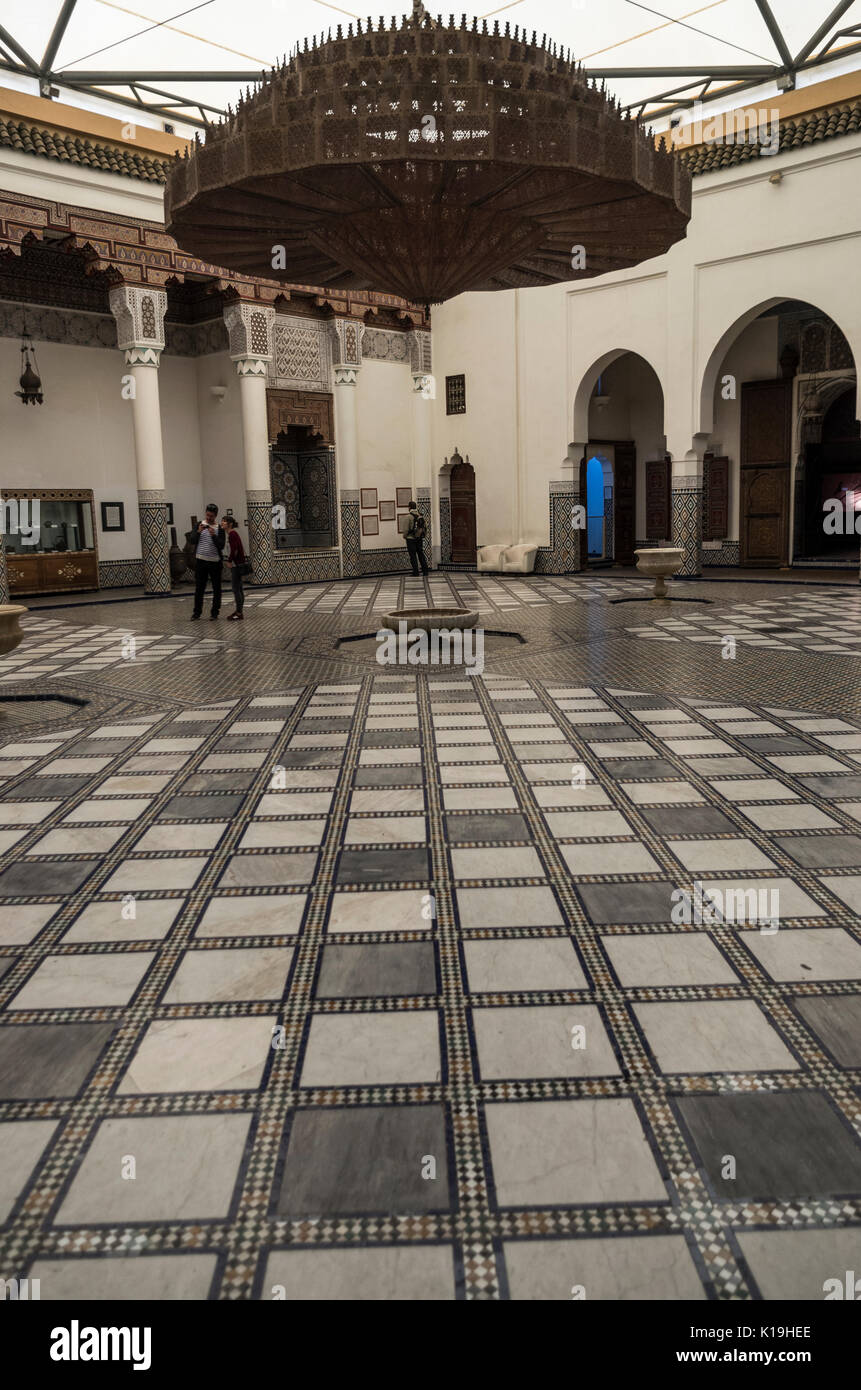 Marrakesch Museum Innenhof, Marokko. Stockfoto