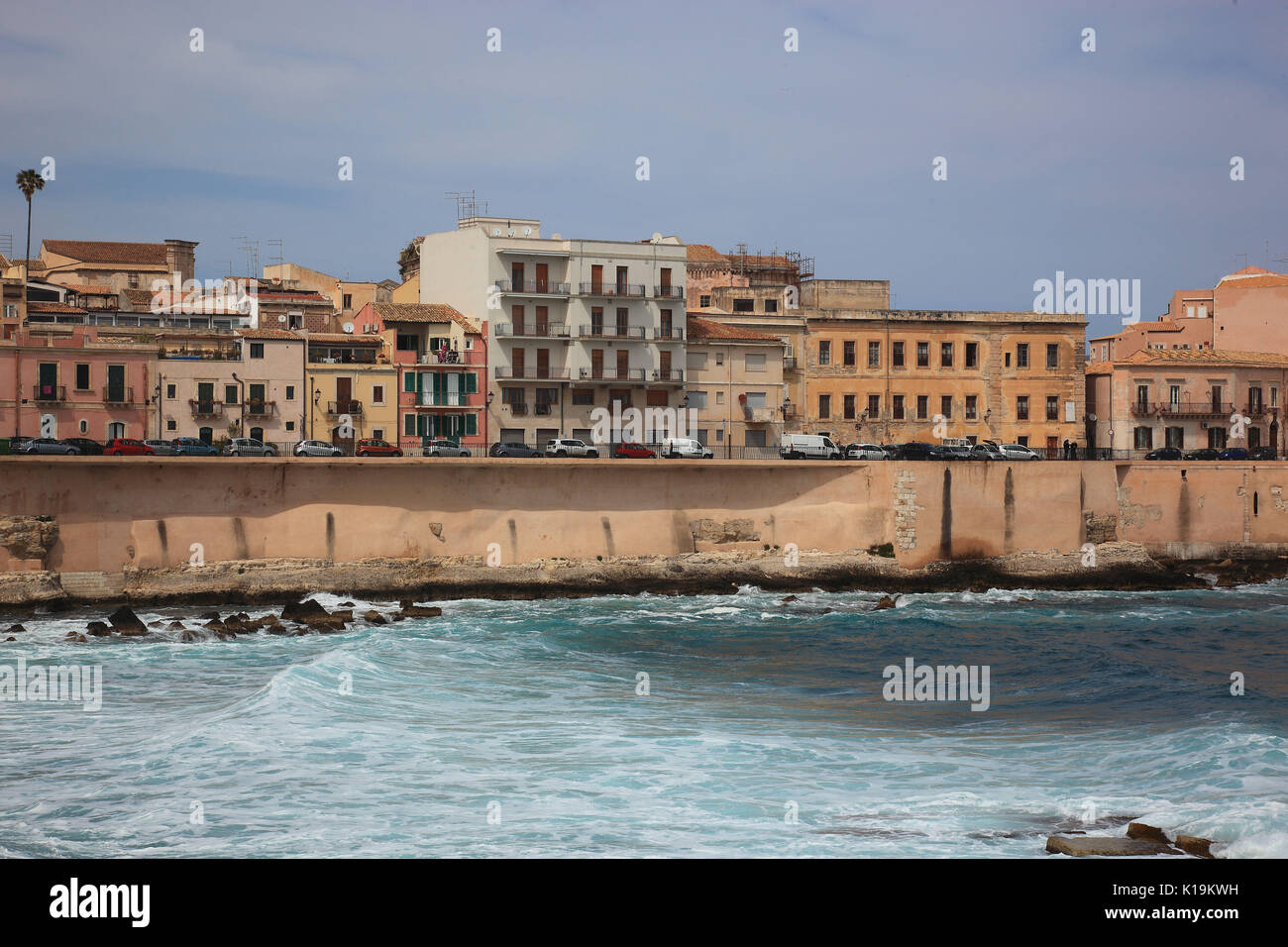 Sizilien, der Insel Ortygia oder Ortigia ist das historische Zentrum der Stadt Syrakus, die vor der alten Stadt am Meer Stockfoto