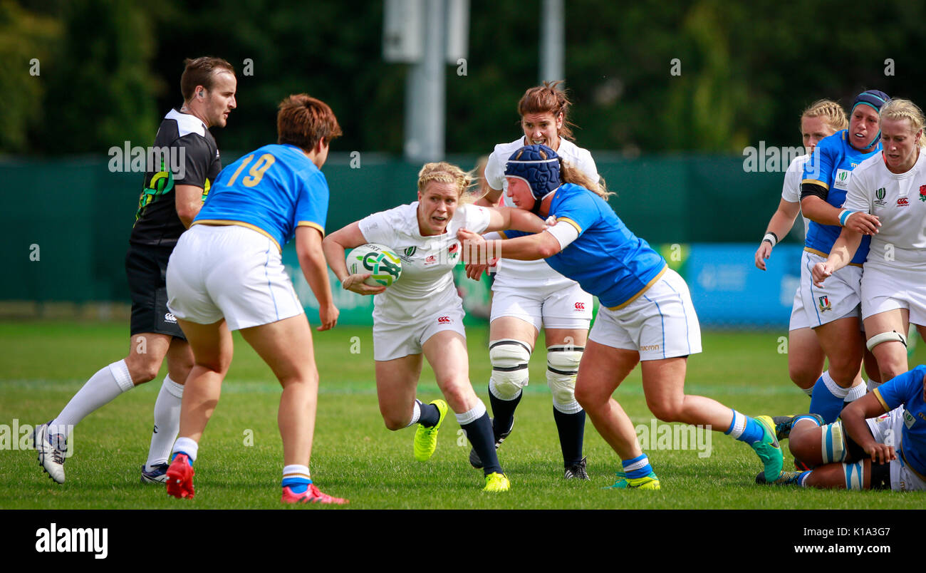 Woman's Rugby World Cup 2017 - England v Italien - Am Sonntag, 13. August 2017 - Foto von Graham Service Endstand - England 56 Italien 13. Stockfoto