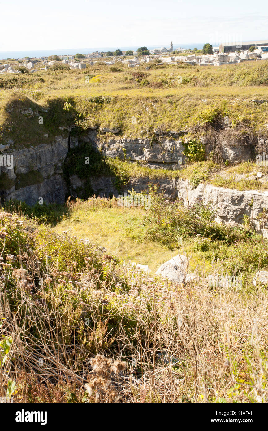 Isle of Portland Steinbruch Stockfoto