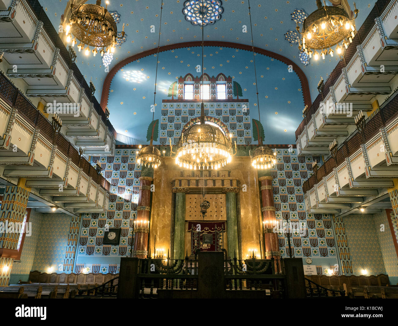 Kazinczy Straße Orthodoxe Synagoge, Budapest, Ungarn. Es war im Jahre 1913 im Stil Art Nouveau erbaut. Stockfoto