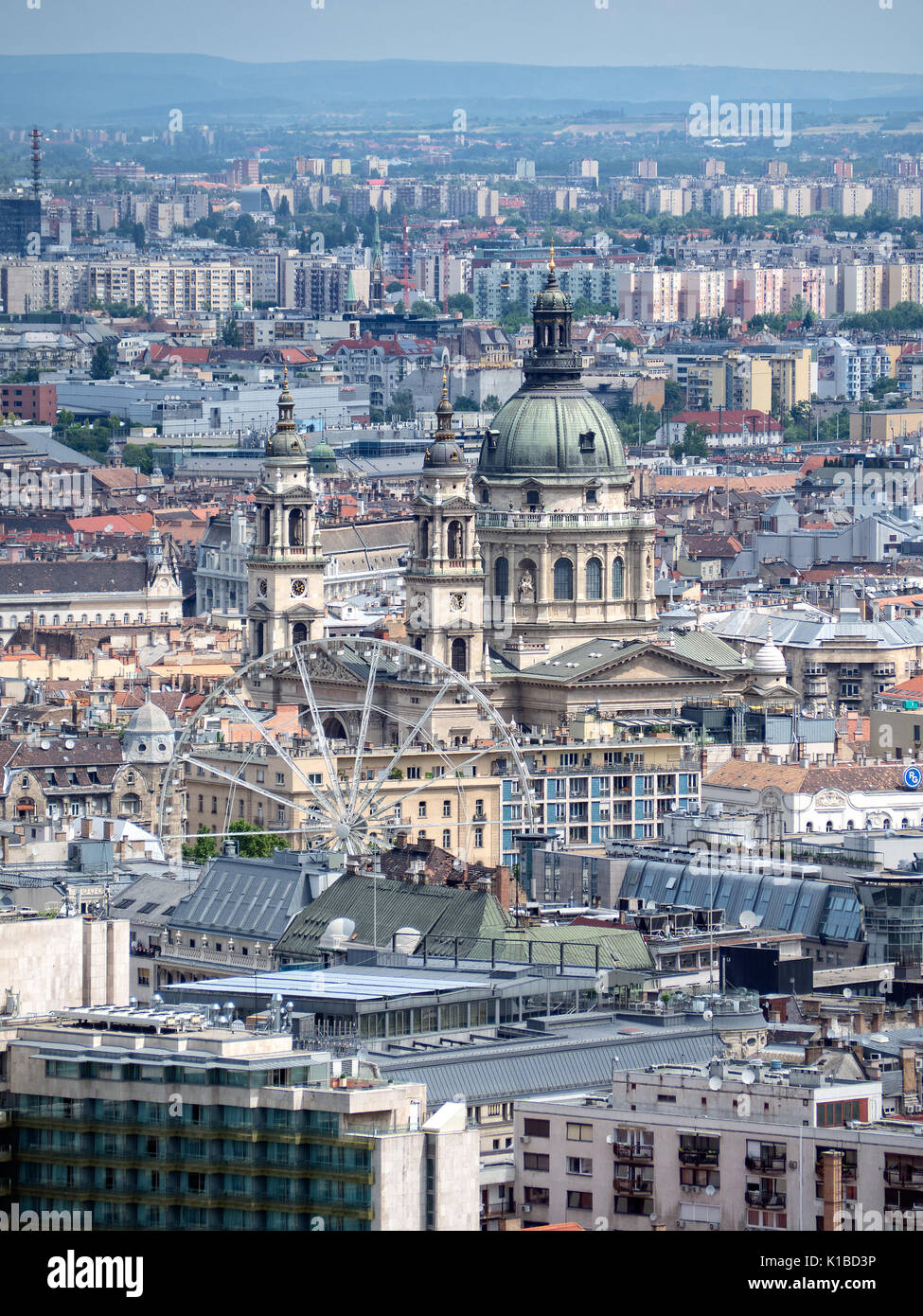 Budapester Stadtbild, Ansicht vom Gellertberg Stockfoto