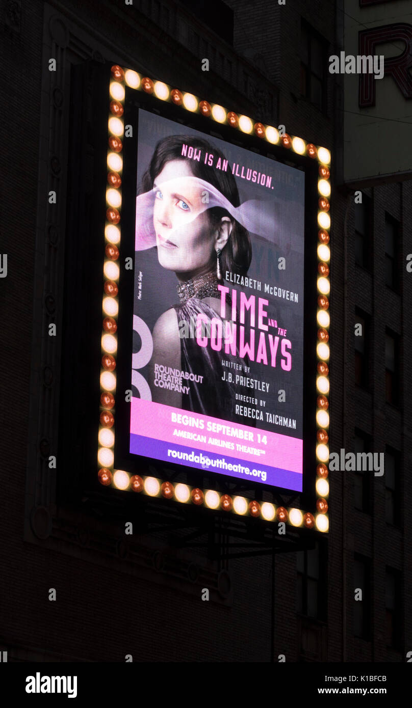 Die Zeit und die Conways, mit Elizabeth McGovern, ein off-Broadway Produktion Stockfoto