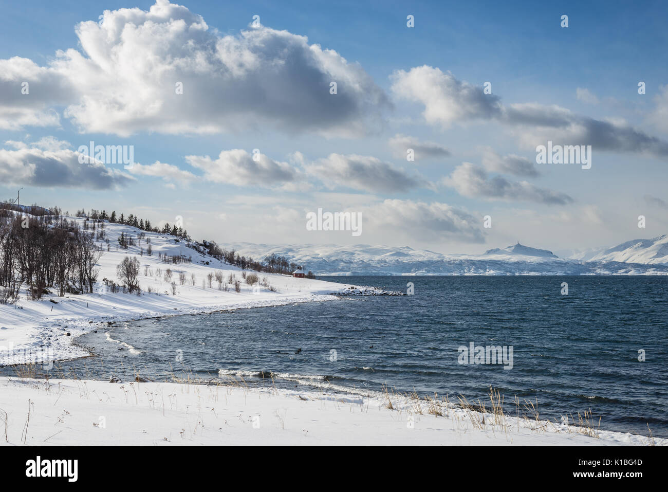 Kviby, Alta, Hordaland, Fjord, Ozean, Meer Stockfoto
