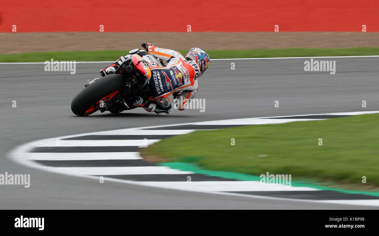 Dani Pedrosa Repsol Honda im zeittraining vor der Britischen Moto Grand Prix in Silverstone, Towcester. PRESS ASSOCIATION Foto. Bild Datum: Freitag, August 25, 2017. Siehe PA Geschichte MOTO Briten. Foto: David Davies/PA-Kabel. Einschränkungen: Nur für den redaktionellen Gebrauch bestimmt. Keine kommerzielle Nutzung. Stockfoto Dani Pedrosa Repsol Honda im zeittraining vor der Britischen Moto Grand Prix in Silverstone, Towcester. PRESS ASSOCIATION Foto. Bild Datum: Freitag, August 25, 2017. Siehe PA Geschichte MOTO Briten. Foto: David Davies/PA-Kabel. Einschränkungen: Nur für den redaktionellen Gebrauch bestimmt. Keine kommerzielle Nutzung. Stockfoto