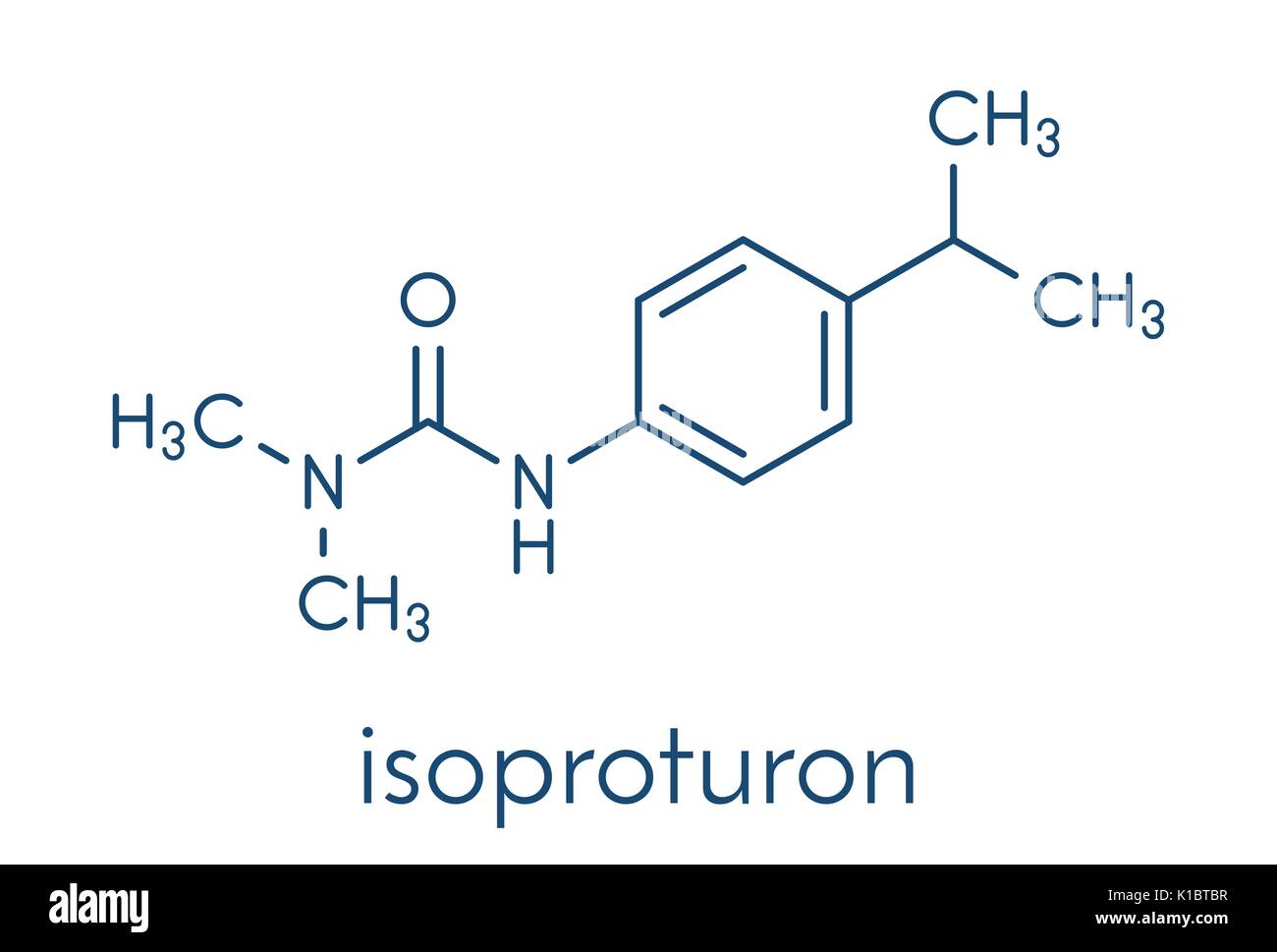 Herbizid Isoproturon Molekül. Skelettmuskulatur Formel. Stock Vektor