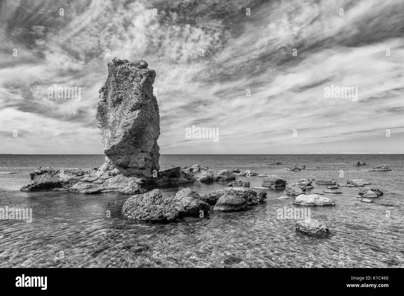 Digerhuvud rauk Bereich auf Fårö. Gotland, Schweden Stockfoto