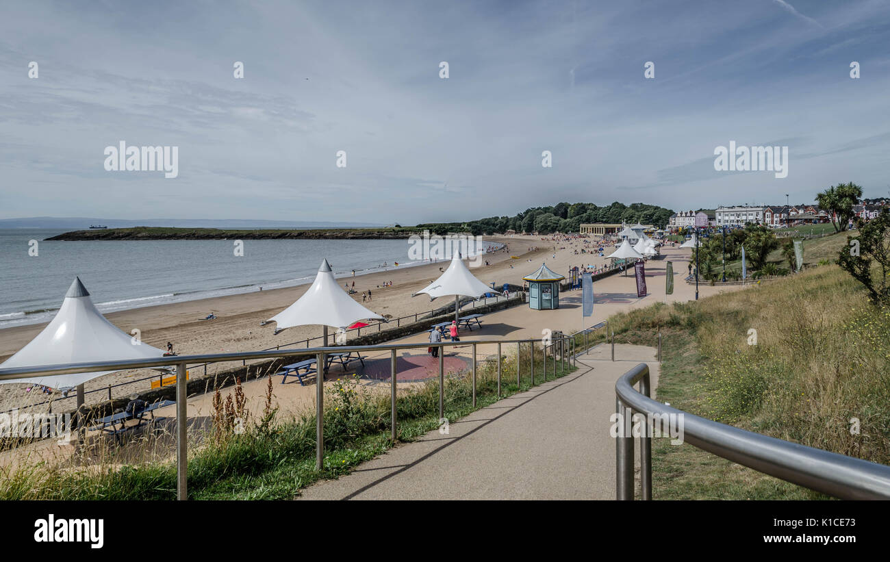 Der Strand von Whitmore Bay, Barry Island, Tal von Glamorgan, Wales, UK. Stockfoto