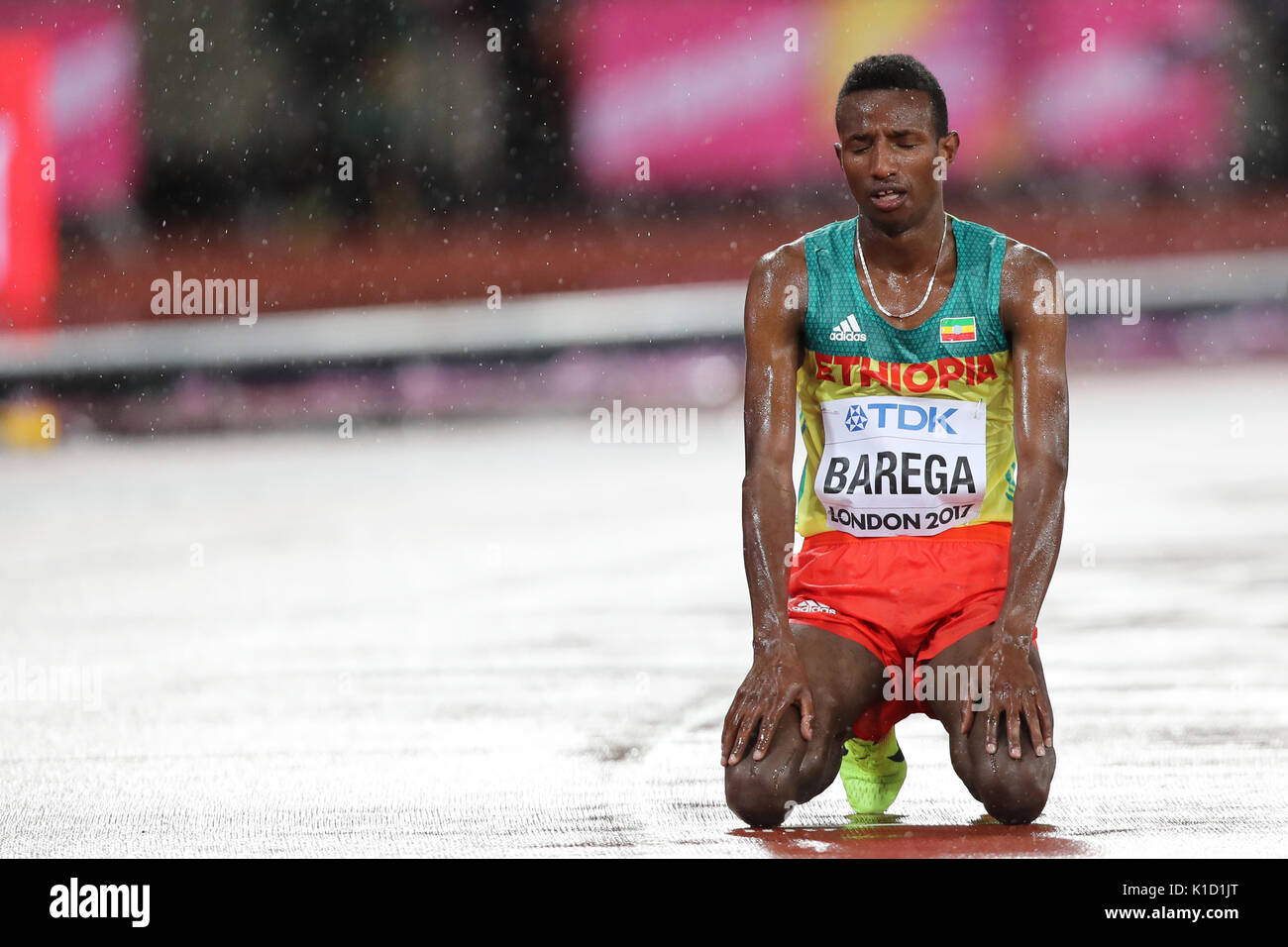 Selemon BAREGA (Äthiopien) konkurrieren in der Männer 5000 m 2 im Jahr 2017, Leichtathletik-WM, Queen Elizabeth Olympic Park, Stratford, London, UK. Stockfoto