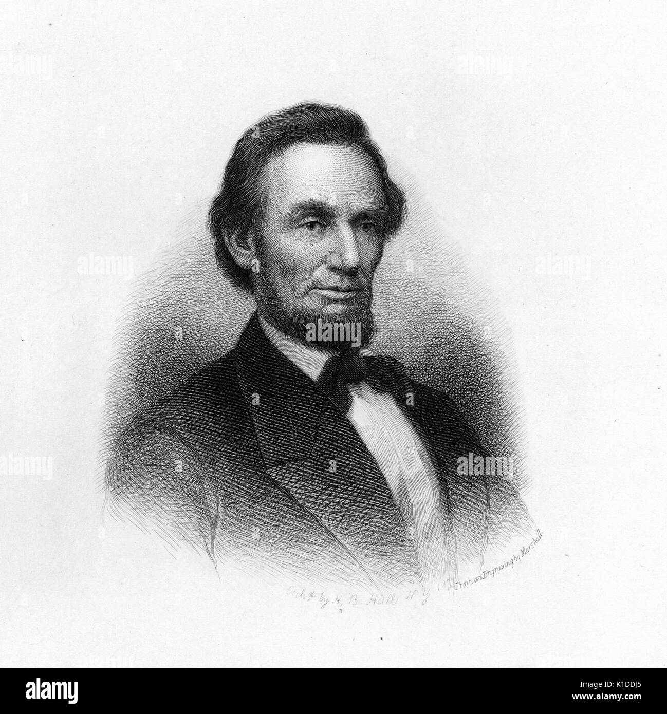 Gravieren von Abraham Lincoln, 1834. Von der New York Public Library. Stockfoto