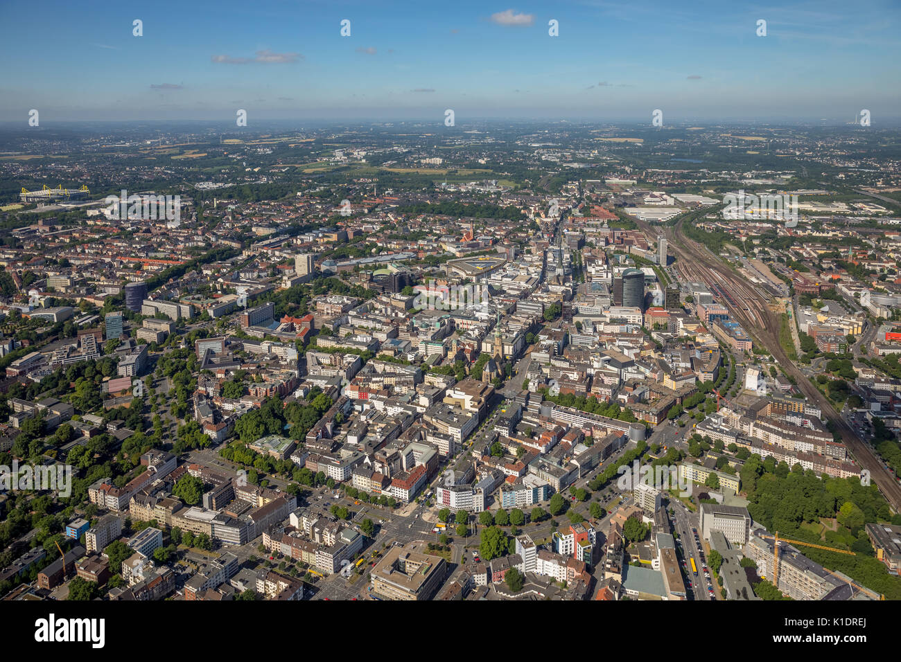 Überblick über Dortmund, Dortmund Hauptbahnhof, Wälle, Dortmund, Ruhrgebiet, Nordrhein-Westfalen, Deutschland Stockfoto