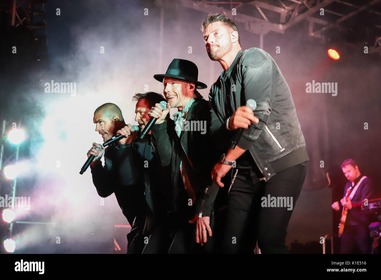 Boyzone bei Hastings Pier Stockfoto