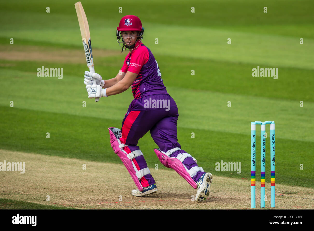 London, Großbritannien. 26. August 2017. xxxx schlagen für Loughborough Blitz gegen Surrey Sterne in der Kia Super League T20 Cricket Match am Kia Oval. David Rowe/Alamy leben Nachrichten Stockfoto