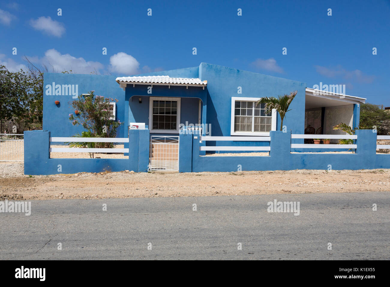 Kralendijk, Bonaire, Leeward Antilles. Middle-Class Residence. Stockfoto