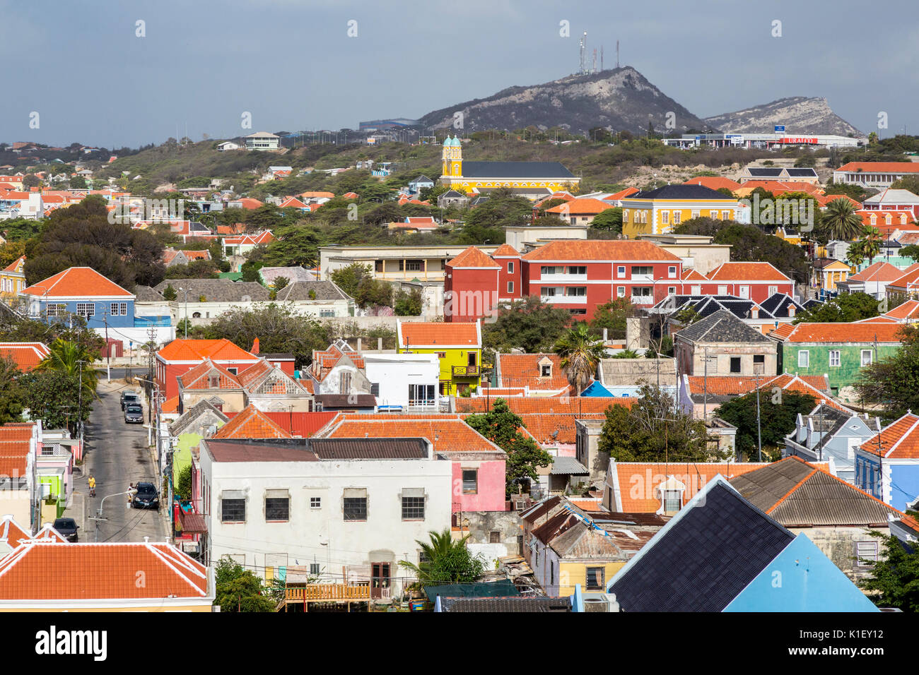Willemstad, Curacao, Kleinen Antillen. Blick auf die Stadt. Stockfoto