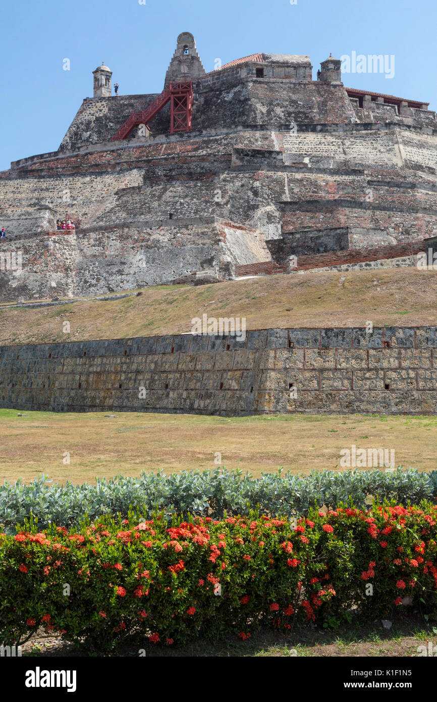 Cartagena, Kolumbien. Castillo de San Felipe de Barajas, 17.-18.Jahrhundert. Stockfoto