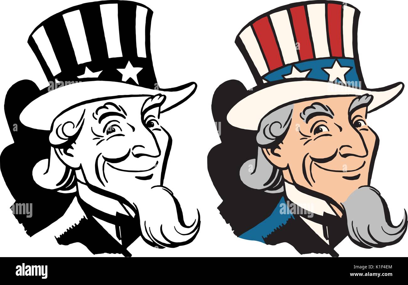 Amerikanische Ikone und Symbol der Freiheit Uncle Sam Stock Vektor