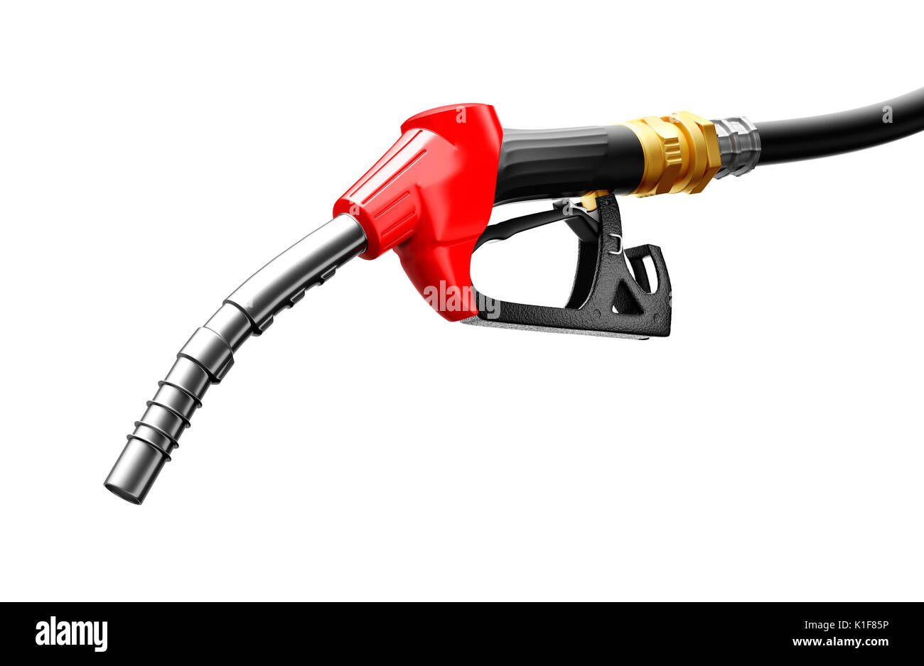 Tankstelle auf weißem Hintergrund Stockfoto