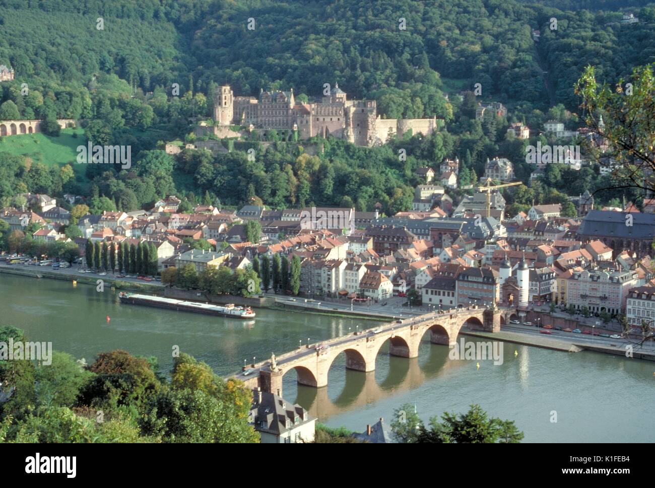 Blick auf Heidelberg, Deutschland, von Philosophen zu Fuß. Bild mit freundlicher Genehmigung von CDC/Dr. Edwin S. Ewing, Jr. 1984. Stockfoto