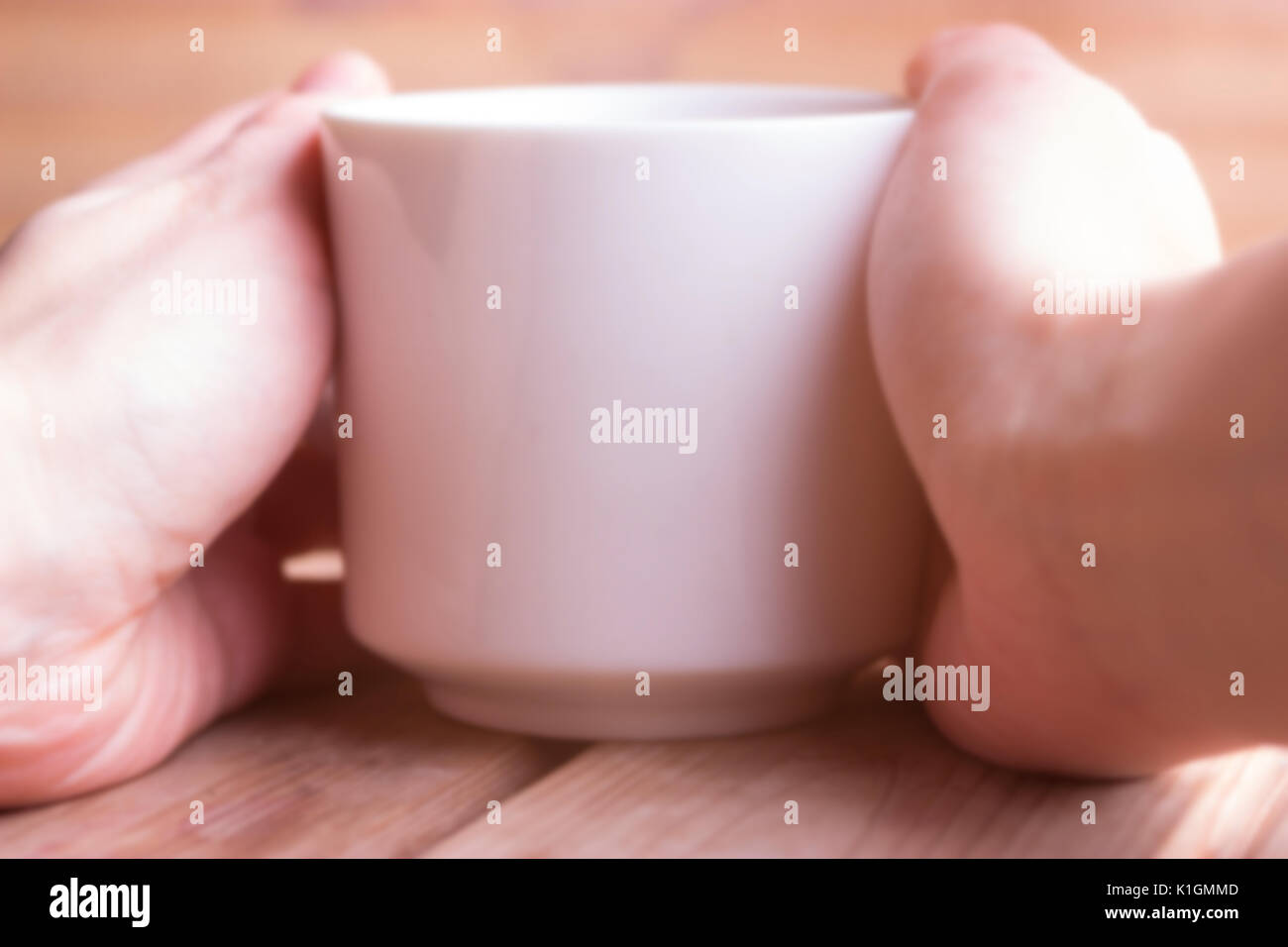 Heisse Tasse Tee Oder Kaffee In Handen Guten Morgen Konzept
